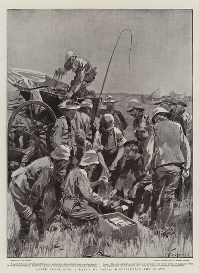 After Surprising a Party of Boers, Distributing the Booty by Frederic de Haenen