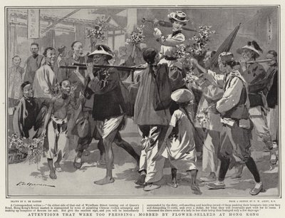 Attentions that were too pressing, mobbed by Flower-Sellers at Hong Kong by Frederic de Haenen