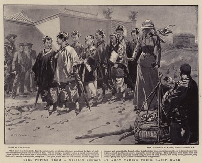Girl Pupils from a Mission School at Amoy taking their Daily Walk by Frederic de Haenen