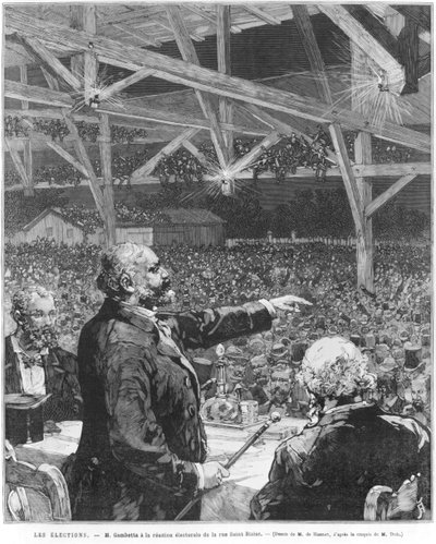 Leon Gambetta at the Electoral Meeting of Rue Sainte-Blaise by Frederic de Haenen