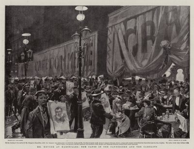 Mr Kruger at Marseilles, the Cafes in the Cannebiere and the Camelots by Frederic de Haenen