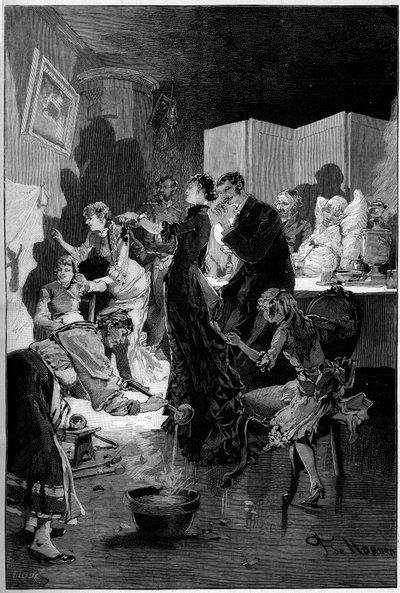 Russian Custom: The Horoscope of Molten Lead Silhouettes (engraving) by Frederic de Haenen