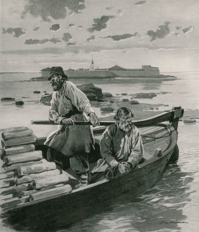 Schlusselburg Fortress, on Lake Ladoga by Frederic de Haenen