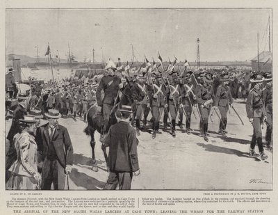 The Arrival of the New South Wales Lancers at Cape Town, Leaving the Wharf for the Railway Station by Frederic de Haenen