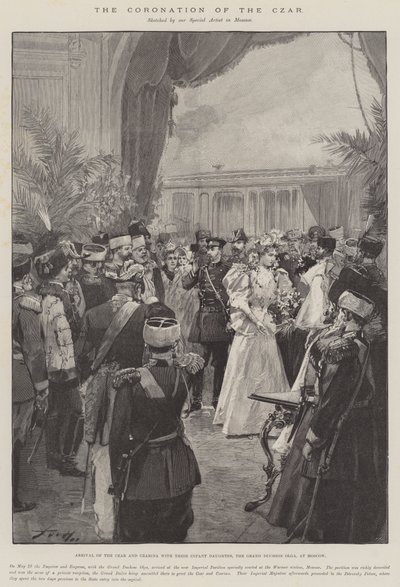 The Coronation of the Czar, Arrival of the Czar and Czarina with their Infant Daughter, the Grand Duchess Olga, at Moscow by Frederic de Haenen