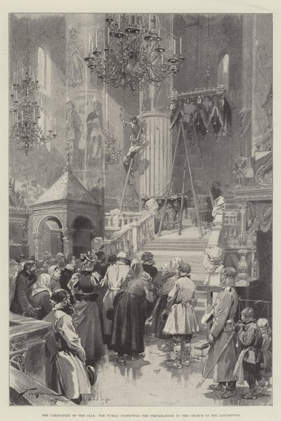 The Coronation of the Czar, the Public Inspecting the Preparations in the Church of the Assumption by Frederic de Haenen