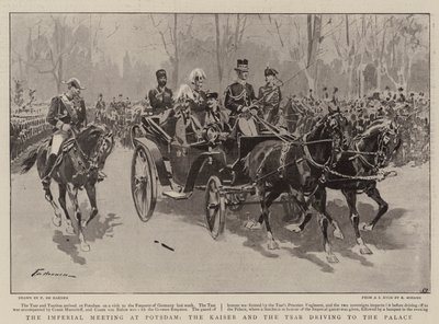 The Imperial Meeting at Potsdam, the Kaiser and the Tsar Driving to the Palace by Frederic de Haenen