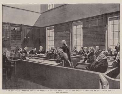 The Proposed Imperial Court of Appeal, a Sketch from Life in the Present Chamber of the Privy Council by Frederic de Haenen