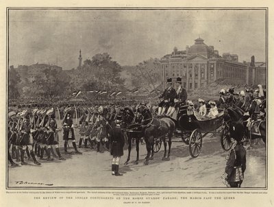 The Review of the Indian Contingents on the Horse Guards Parade, the March Past the Queen by Frederic de Haenen