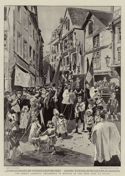 The Roman Catholic Procession in Honour of the Fete Dieu at Dinan by Frederic de Haenen
