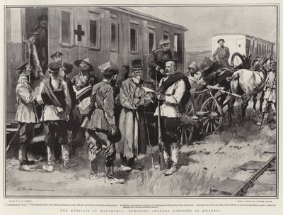 The Russians in Manchuria, removing Cholera Patients at Kharbia by Frederic de Haenen
