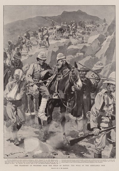 The Transport of Wounded from the Field of Battle, the Work of the Ambulance Men by Frederic de Haenen