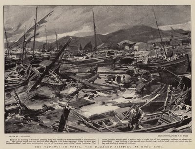 The Typhoon in China, the Damaged Shipping at Hong Kong by Frederic de Haenen
