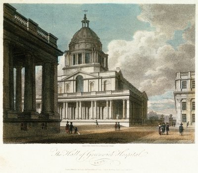 View of Greenwich Hospital, description of the dome and the north-east corner of King William