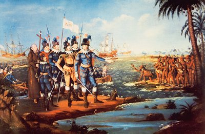 The Landing of Christopher Columbus in the New World by Frederick (attr. to) Kemmelmeyer