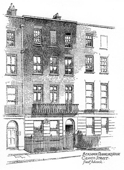 Benjamin Franklins house, 36 Craven Street, London by Frederick Adcock