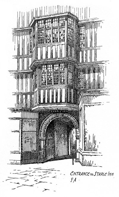 Entrance to Staple Inn, Holborn, London, 1912 by Frederick Adcock