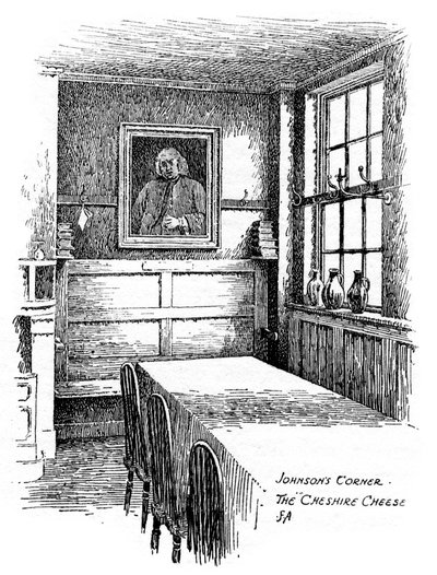 Johnsons Corner, the Cheshire Cheese Pub, City of London by Frederick Adcock