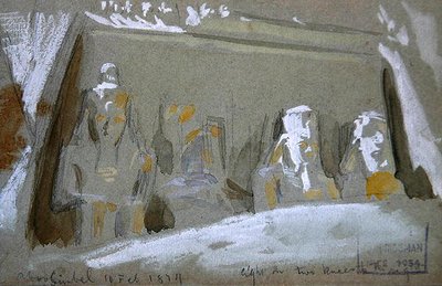 Four Colossal Statues of Ramesses II at the Great Temple at Abu Simbel by Frederick Arthur Bridgman
