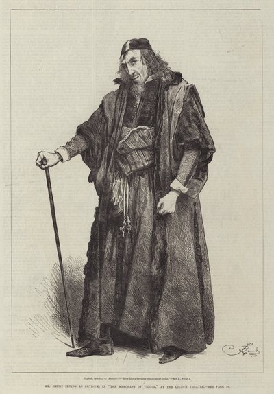 Mr Henry Irving as Shylock in The Merchant of Venice at the Lyceum Theatre by Frederick Barnard