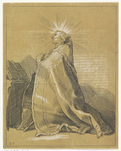Kneeling Saint in Prayer by Frederick Bloemaert