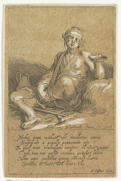 Crippled Beggar with a Cup by Frederick Bloemaert