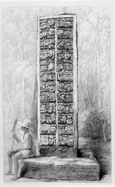 Hieroglyphs on the Rear of a Monument at Copan, Honduras, from Volume I of 