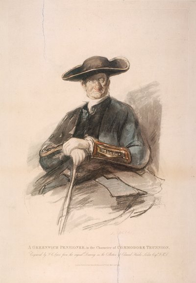 Greenwich Pensioner in the Character of Commodore Trunion, Greenwich Hospital, London by Frederick Christian Lewis