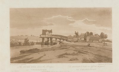 The Water Mill above the Bridge at Charenton by Frederick Christian Lewis the Elder