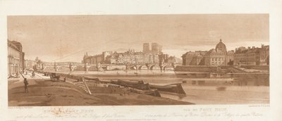 View of Port Neuf, part of the Louvre, Notre Dame & the College of Four Nations, 1803; Plate 7 from Views in Paris, the Emanuel Volume tracing of the plate B1981.25.2616 by Frederick Christian Lewis the Elder