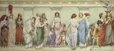 Great Women of Antiquity: Miriam, Rebecca, Semiramis, Penelope, Sappho, Cleopatra, Cornelia, Phryne, Aspasia, Helen, Atalanta, Imogen and Boadicea by Frederick Dudley Walenn