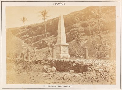 Pacific Station in HMS Triumph - Plate 14, Cooks monument, Hawaii by Frederick George Denham Bedford