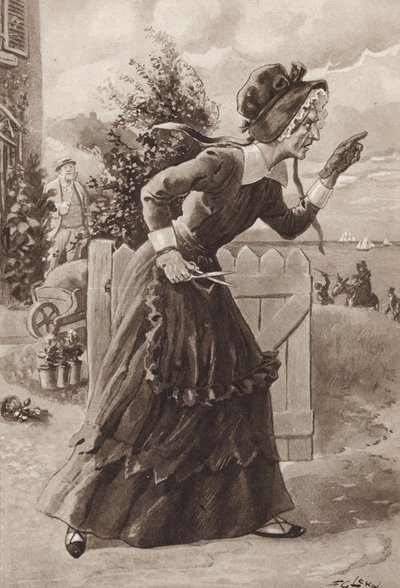 Betsey Trotwood from David Copperfield, by Charles Dickens by Frederick George Lewin