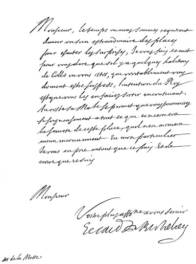 Letter by Cardinal Richelieu, to Monsieur de la Motte by Frederick George Netherclift