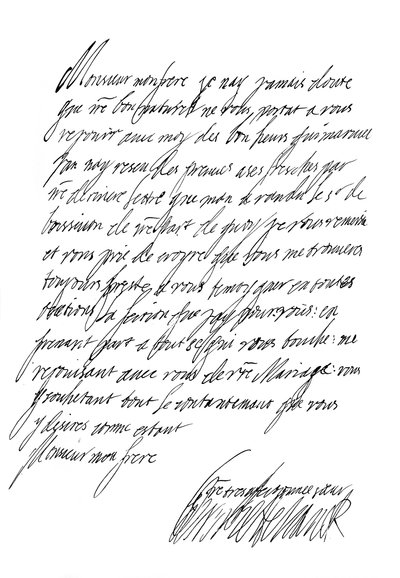 Letter by Henrietta Maria, Queen of Charles I, 17th century by Frederick George Netherclift