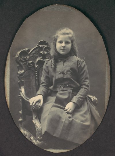 Girl with Ringlets, Seated, Three-Quarter Length, 1890s by Frederick Gutekunst