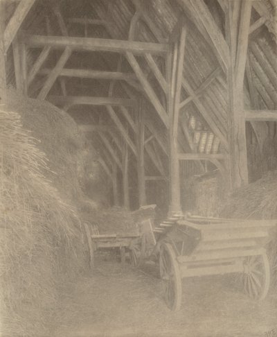 Great Cokkeswell Barn (near Kelmscott): Interior by Frederick H. Evans