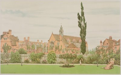 Church and Parsonage, Bedford Park, 1881 by Frederick Hamilton Jackson
