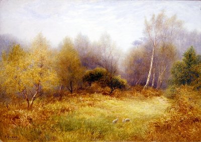 Rabbits in a Forest Clearing by Frederick Henry Evans