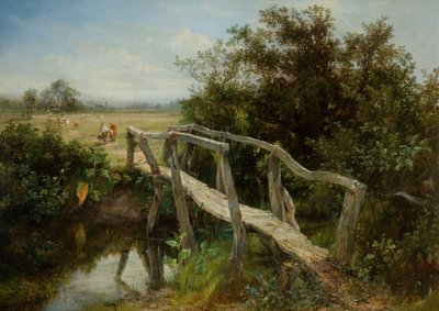 The Old Footbridge Over The River Cole At Yardley, 1890 by Frederick Henry Henshaw