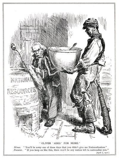 Lloyd George Faces Threats to Strike from the Miners, April, 1920 by Frederick Henry Townsend