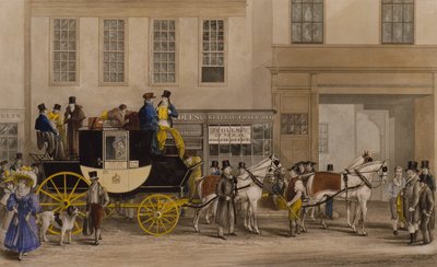 The Blenheim, Leaving the Star Hotel, Oxford by Frederick James Havell