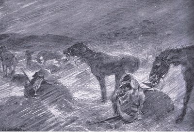 A South African Hail Storm, from After Pretoria: The Guerilla War by Frederick Judd Waugh