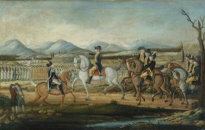 Washington Reviewing the Western Army at Fort Cumberland, Maryland by Frederick Kemmelmeyer