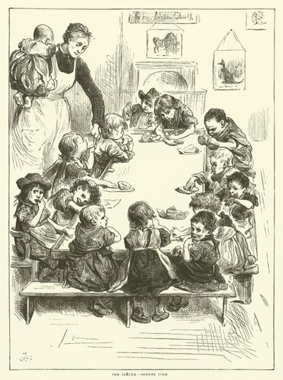 The Crèche - Dinner Time by Frederick L. Bernard