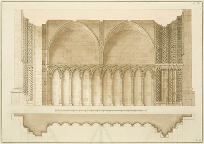 College Gateway, Section and Plan by Frederick Mackenzie