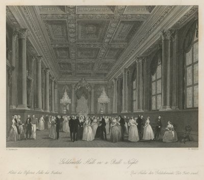 Goldsmiths Hall on a ball night by Frederick Mackenzie