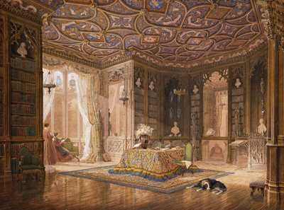 The Library of Stanmore Hall, the Seat of Robert Holland, Esq by Frederick Mackenzie