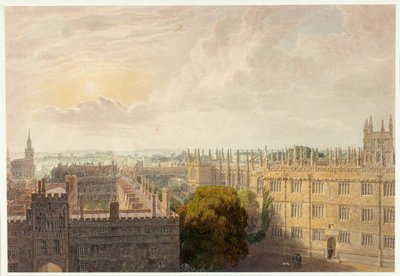 View From Radcliffe Library by Frederick Mackenzie