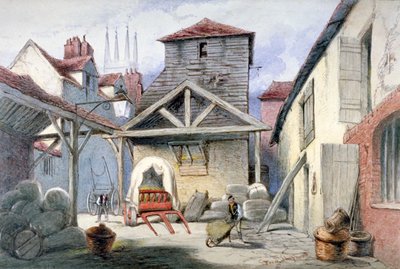 Courtyard of the Rose Inn, Farringdon Street, City of London by Frederick Napoleon Shepherd